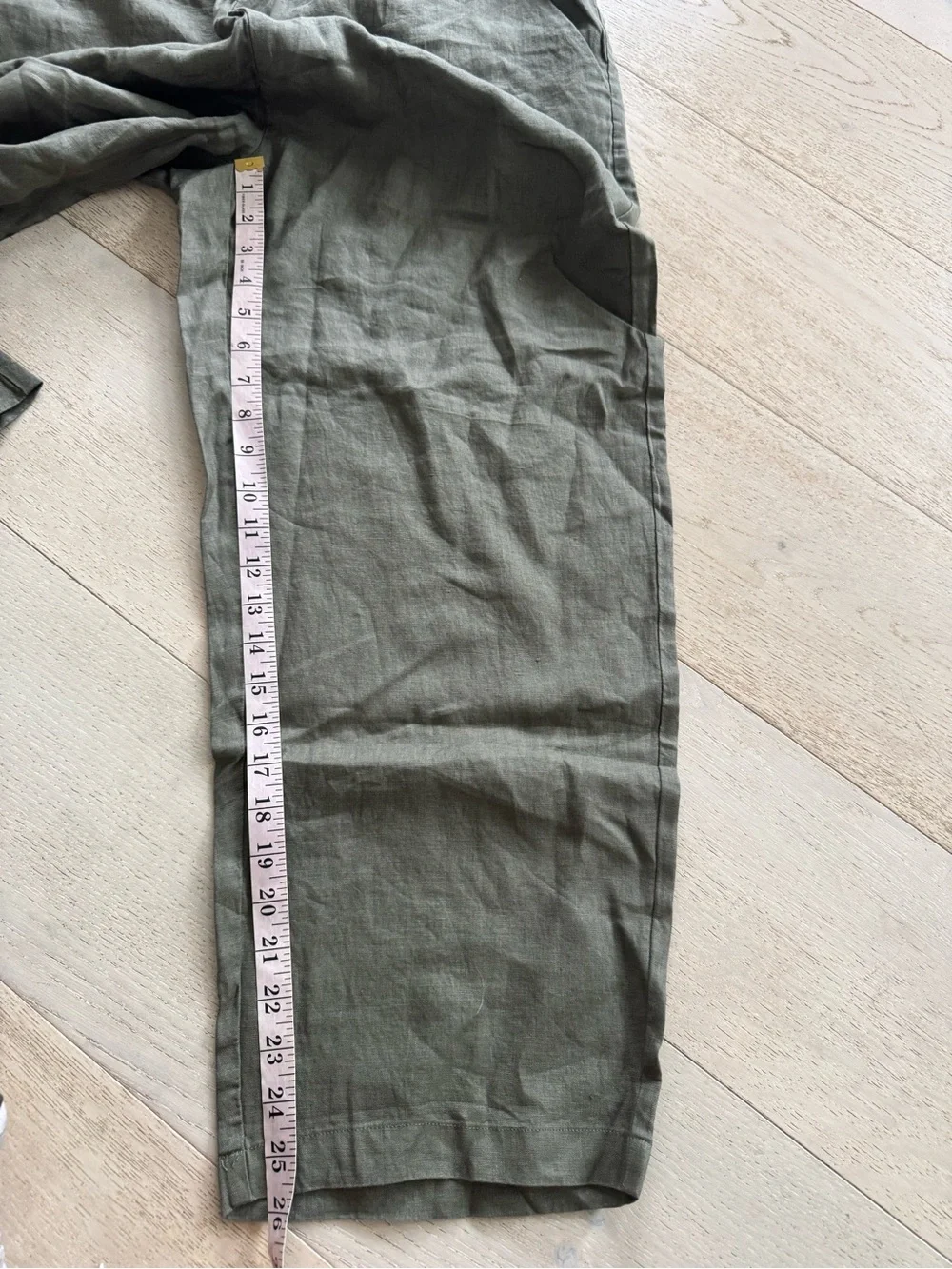 NWT QUINCE 100% European Linen pants Bayberry Olive XL limited edition